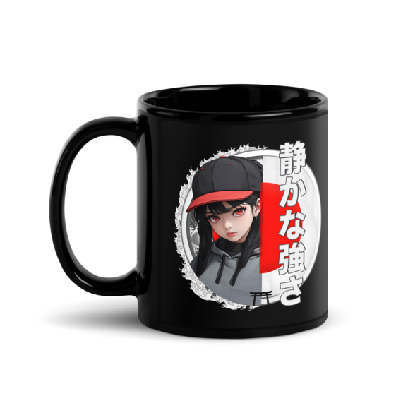 Imagen de Shizukana tsuyo-sa - Black Glossy Mug