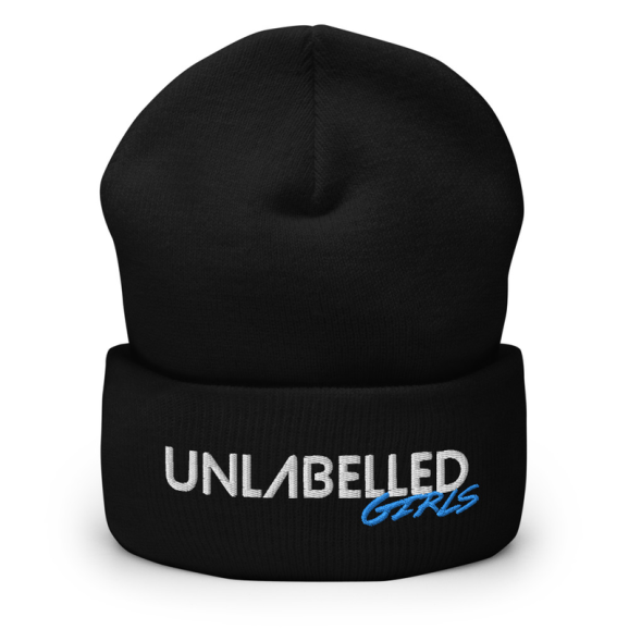 Imagem de Unlabelled Girls - Black Cuffed Beanie (Cyan)